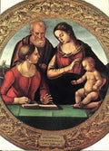 Signorelli LucMadonnAnd Child With St Joseph And Another Saint A4 Photo Print