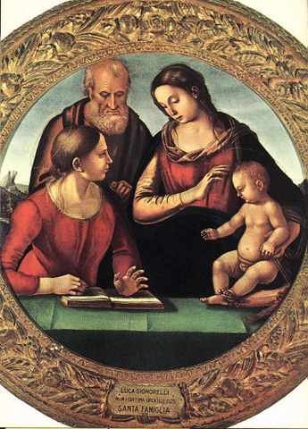 Signorelli LucMadonnAnd Child With St Joseph And Another Saint A4 Photo Print