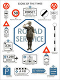 Signs Of The Times Road Signs 1930s Vintage Retro Advert Poster A4 Photo Print