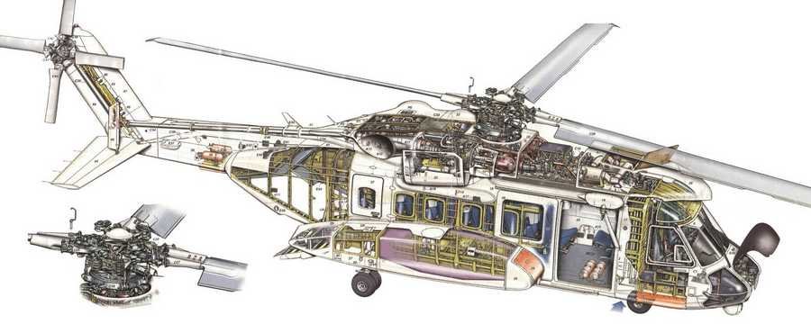 Sikorsky S 92 cutaway A4 Photo Print