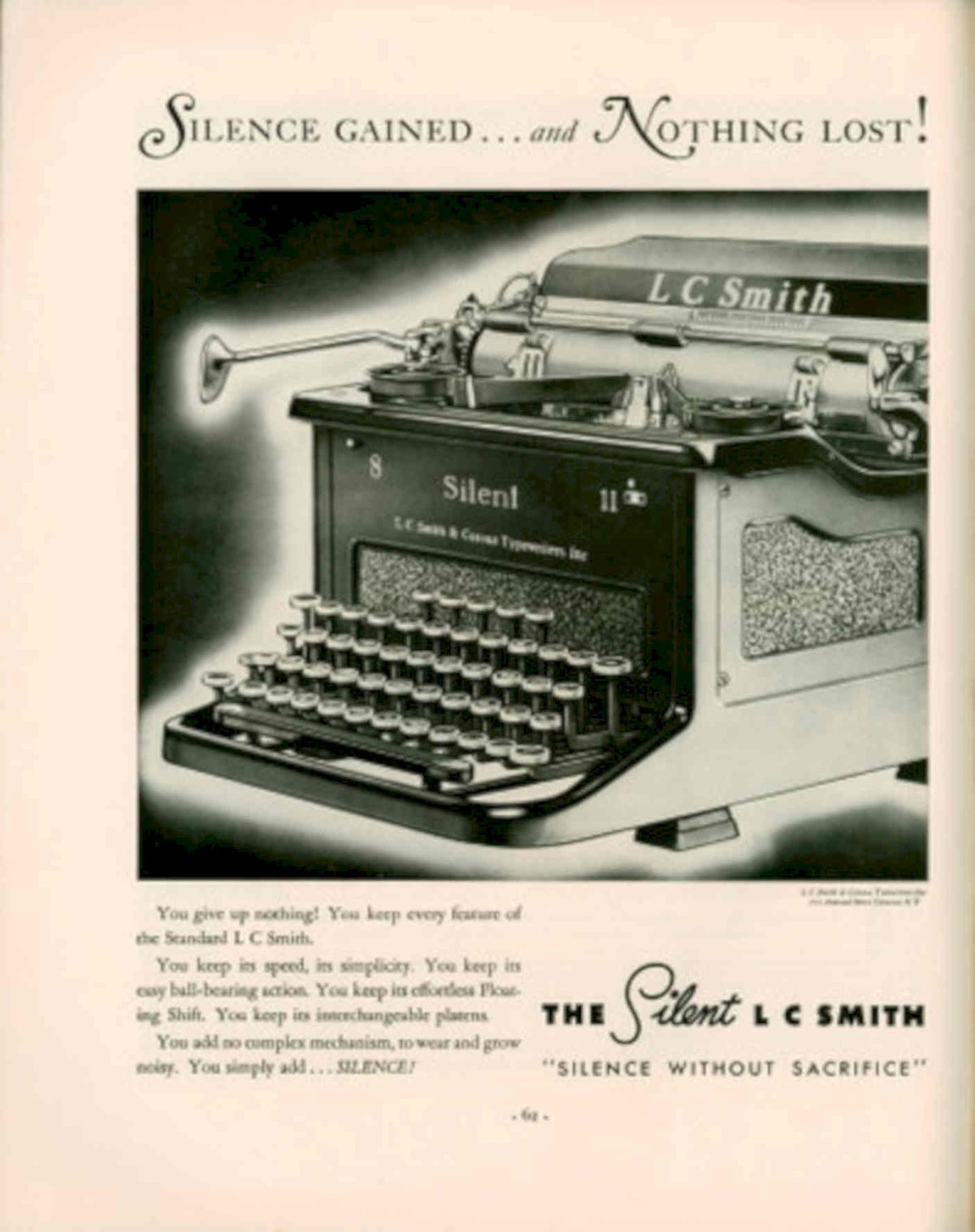 Silent Lc Smith 1930s Vintage Retro Advert Poster