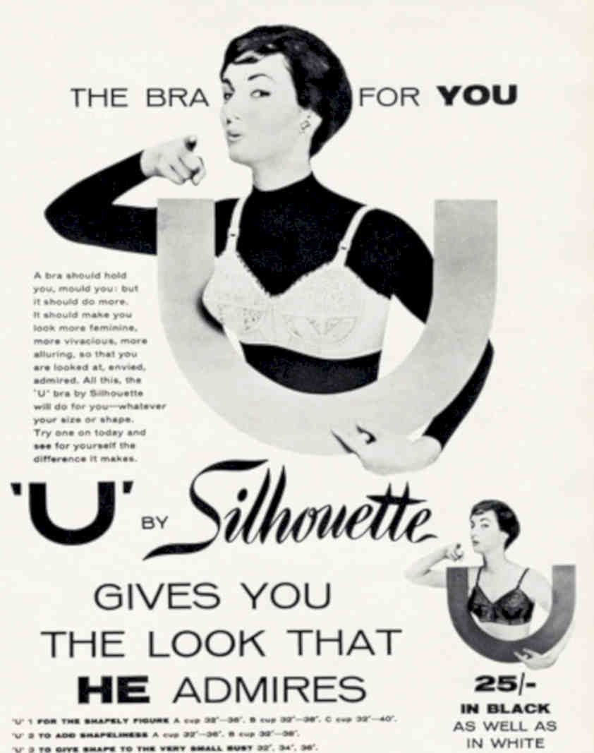 Silhouette Bra Poster Vintage Retro Advert Poster A4 Photo Print