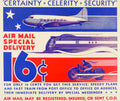 Silver Airplane Mail Vintage Retro Advert Poster A4 Photo Print