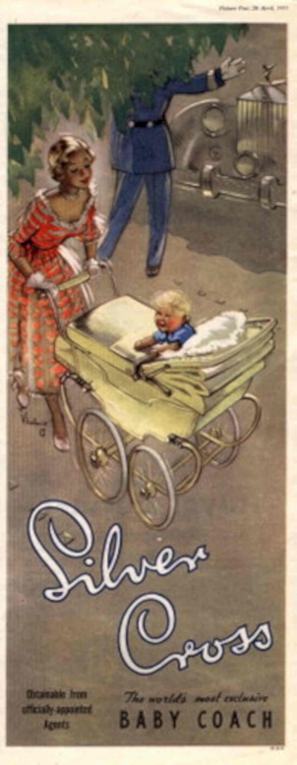 Silver Cross Coach 1950s Vintage Retro Advert Poster