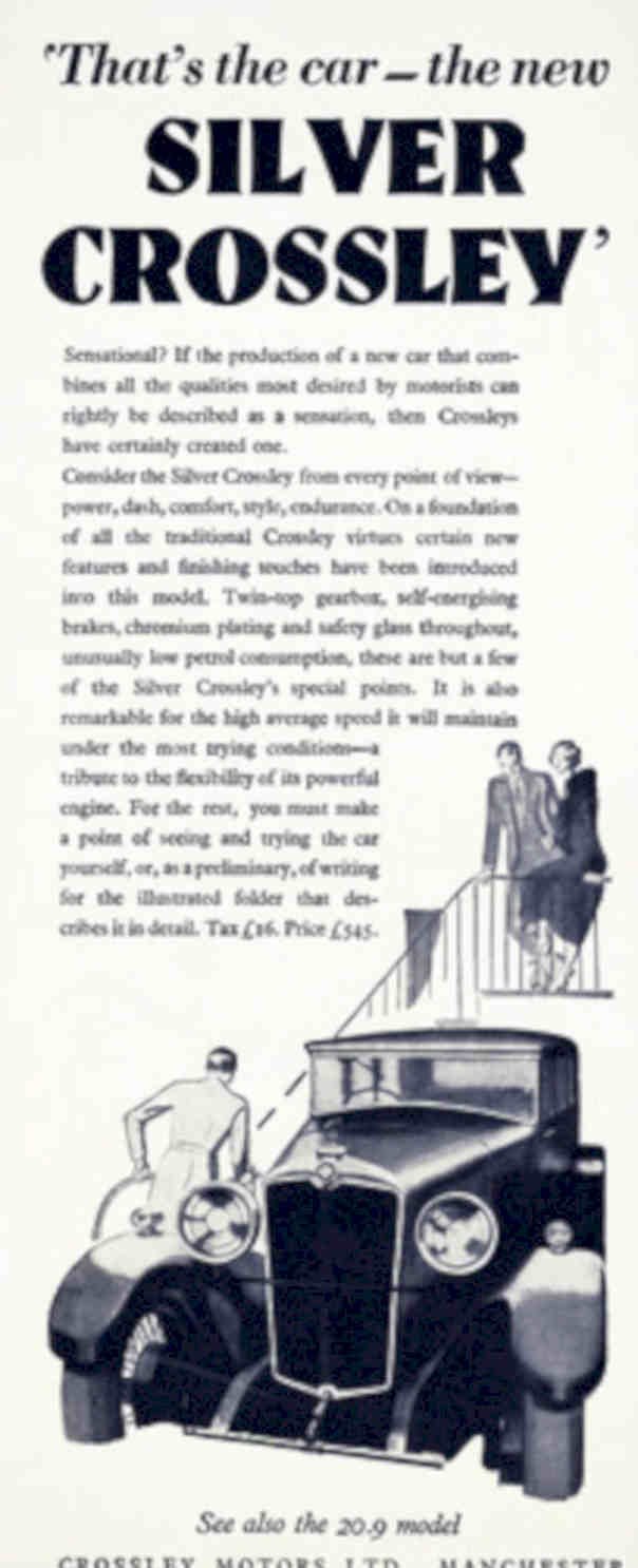 Silver Crossley Car Vintage Retro Advert Poster A4 Photo Print