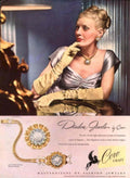 Silver Gown Jewelry 1940s Vintage Retro Advert Poster