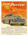 Silver Pontiac Streaks 1940s Vintage Retro Advert Poster