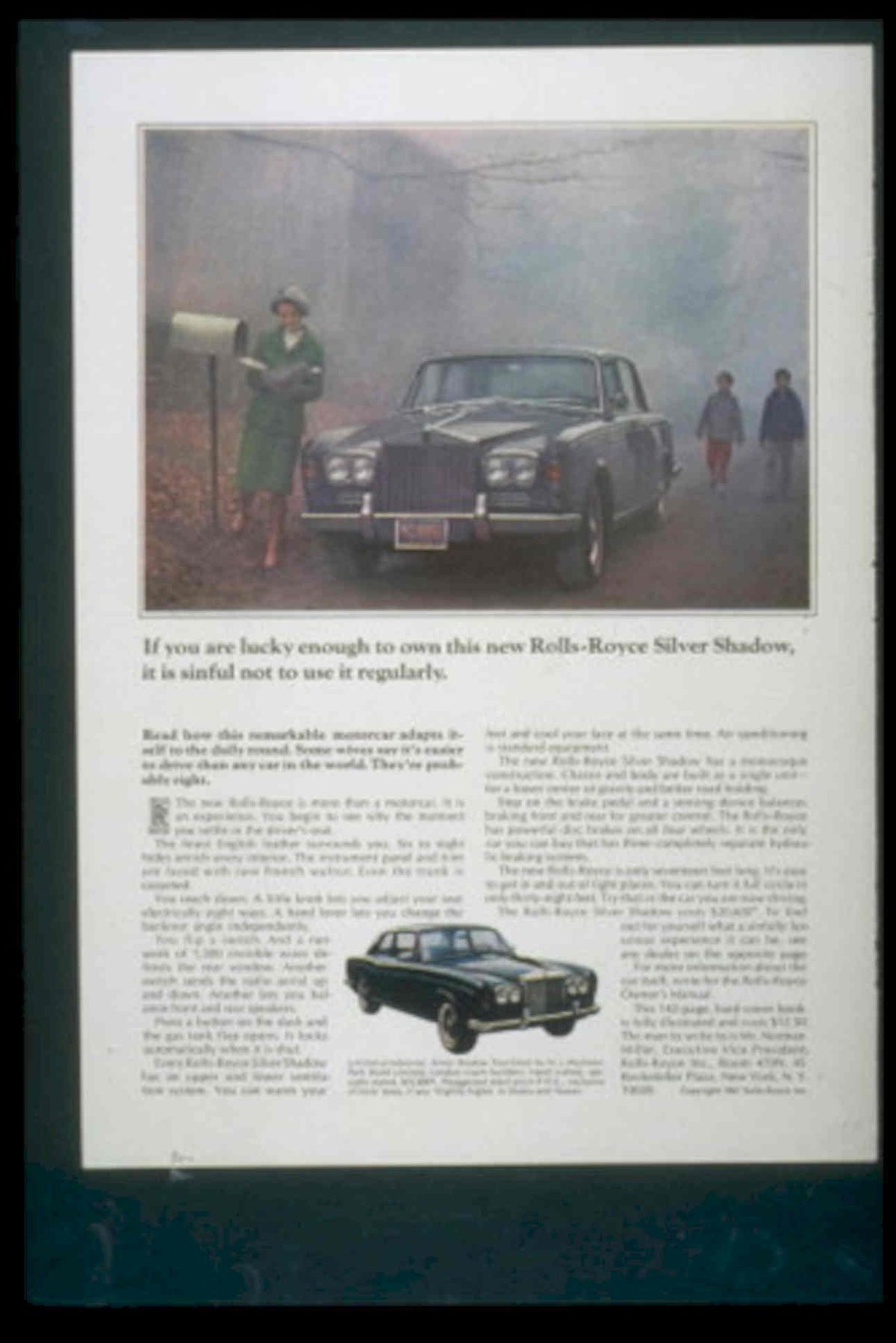 Silver Shadow Rolls 1950s Vintage Retro Advert Poster