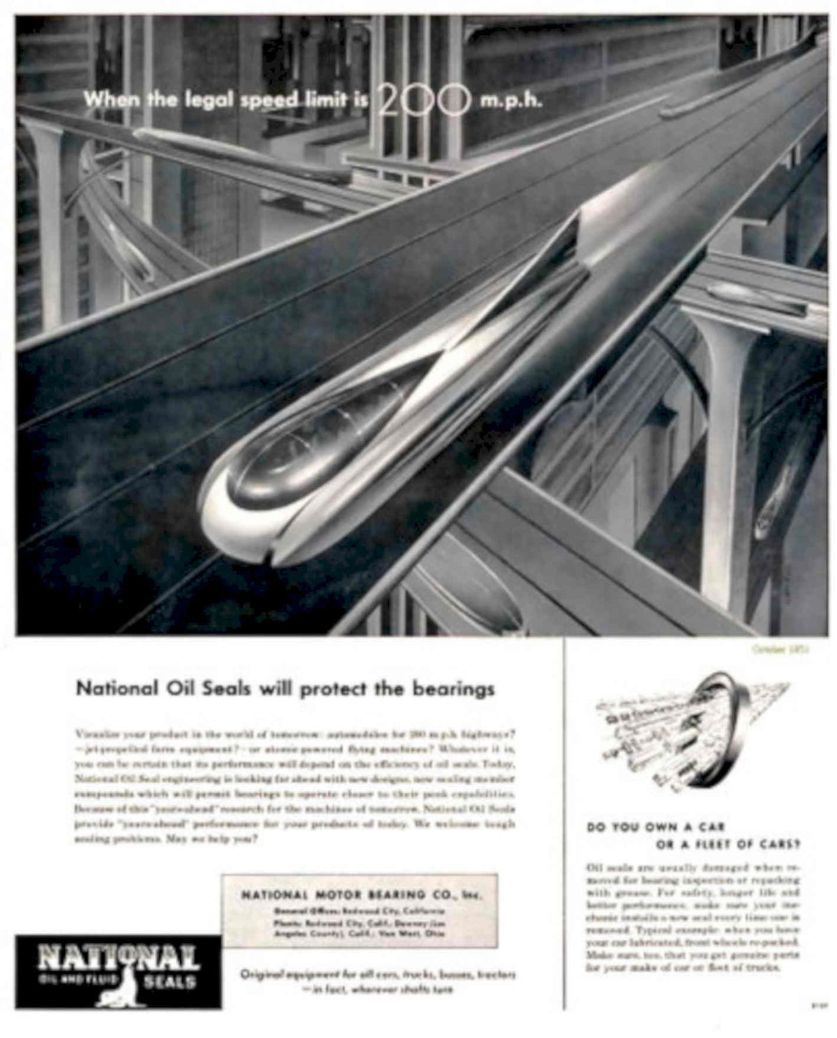 Silver Speed Seal 1950s Vintage Retro Advert Poster