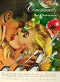 Silver Spoons Christmas 1950s Vintage Retro Advert Poster