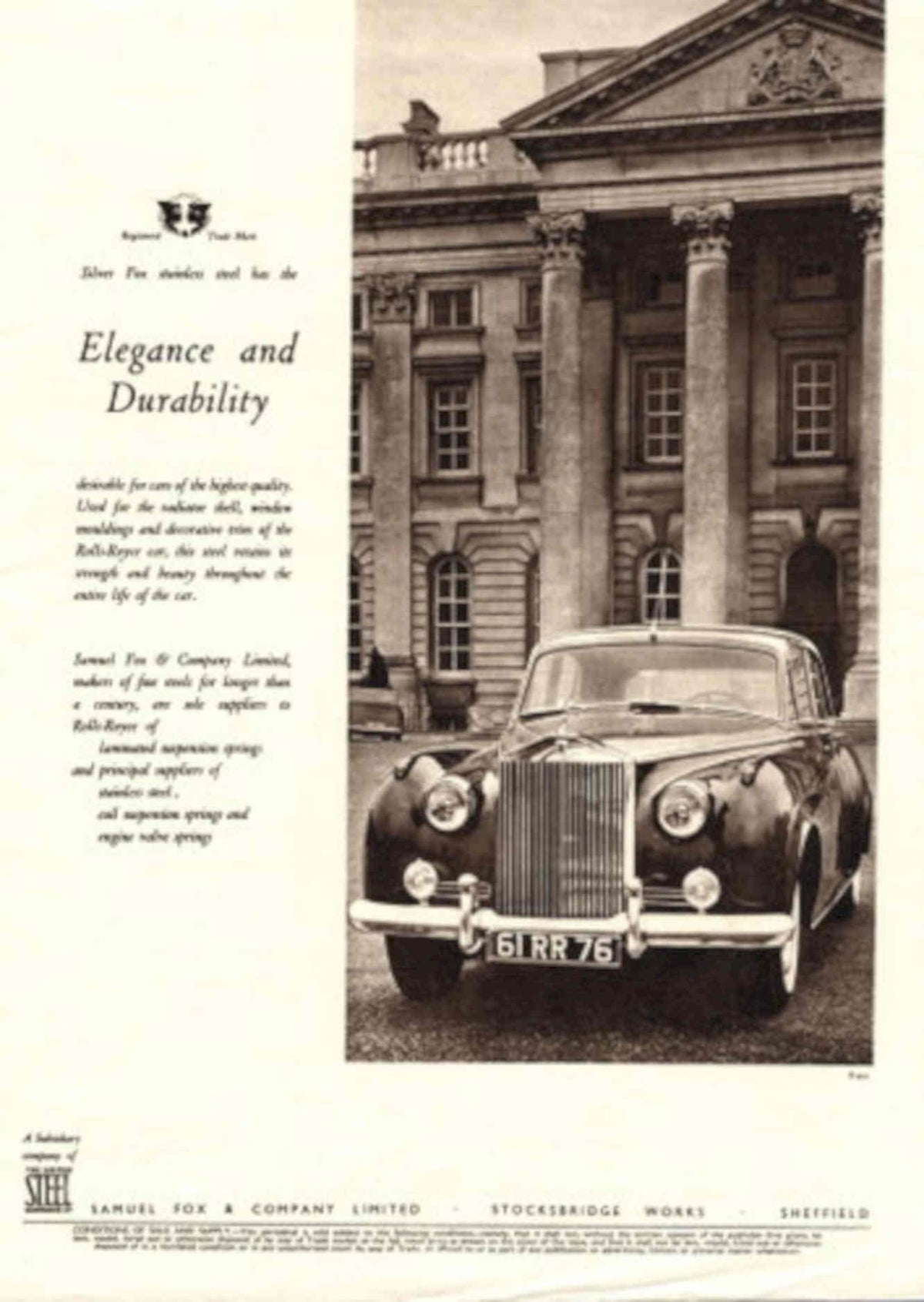 Silver Wraith Rollsroyce 1950s Vintage Retro Advert Poster