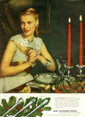 Silverplate Christmas Dinner 1940s Vintage Retro Advert Poster
