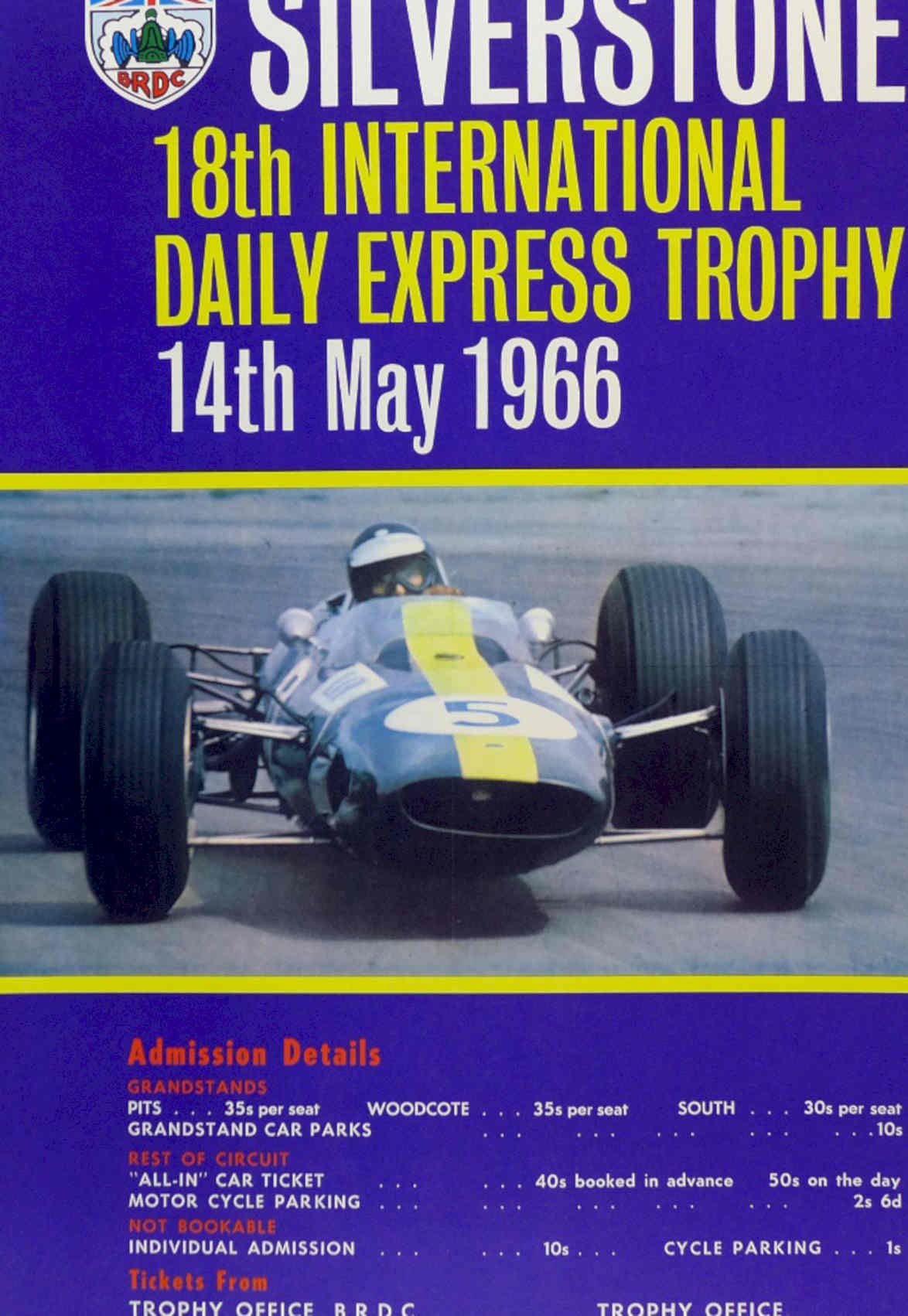 Silverstone 1966 Trophy Vintage Retro Advert Poster A4 Photo Print
