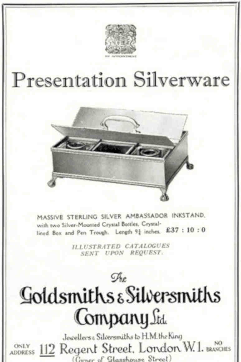Silverware Inkstand Goldsmiths Vintage Retro Advert Poster A4 Photo Print