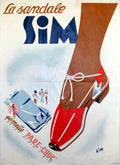 Sim Sandals 1914 Vintage Retro Advert Poster A4 Photo Print