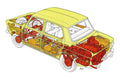 Simca 1000LS 1961 cutaway A4 Photo Print