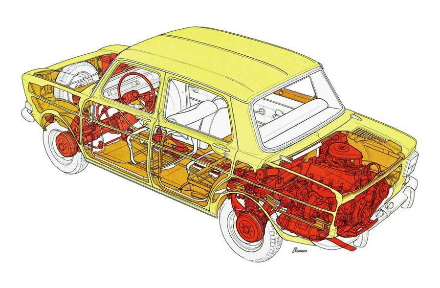 Simca 1000LS 1961 cutaway A4 Photo Print