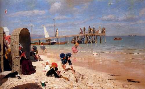 Simmler Wilhelm A Sunny Day At The Beach A4 Photo Print