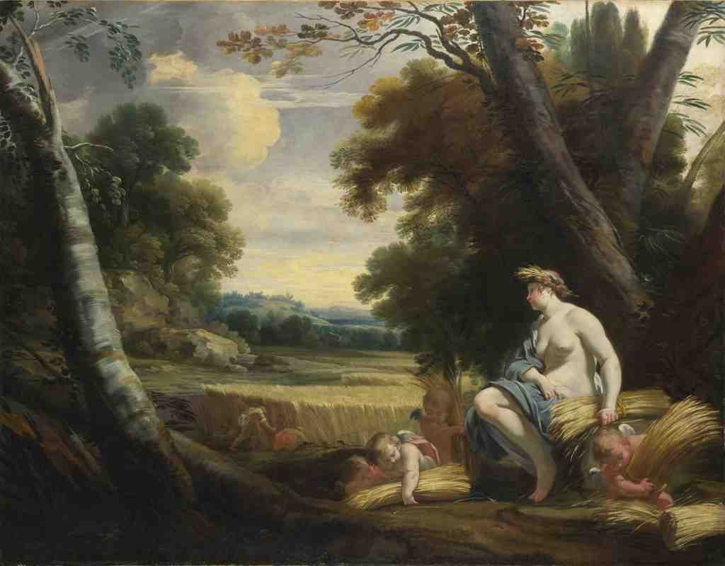 Simon Vouet and studio Ceres and Harvesting Cupids A4 Photo Print