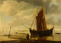 Simon de Vlieger a boat off shore Art A4 Photo Print