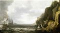 Simon de Vlieger dutch ships revictualling off a rocky coast 1637 Art A4 Photo Print