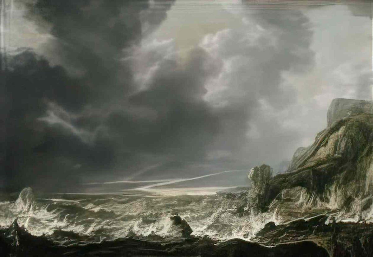 Simon de Vlieger ship in distress off a rocky coast jpeg.jpeg! Art A4 Photo Print