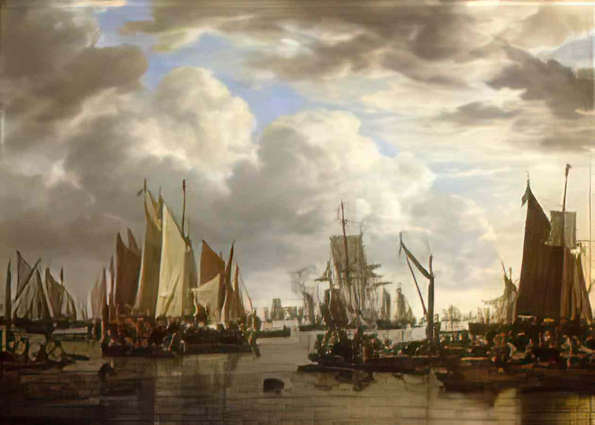 Simon de Vlieger shipping before dordrecht 1651 Art A4 Photo Print