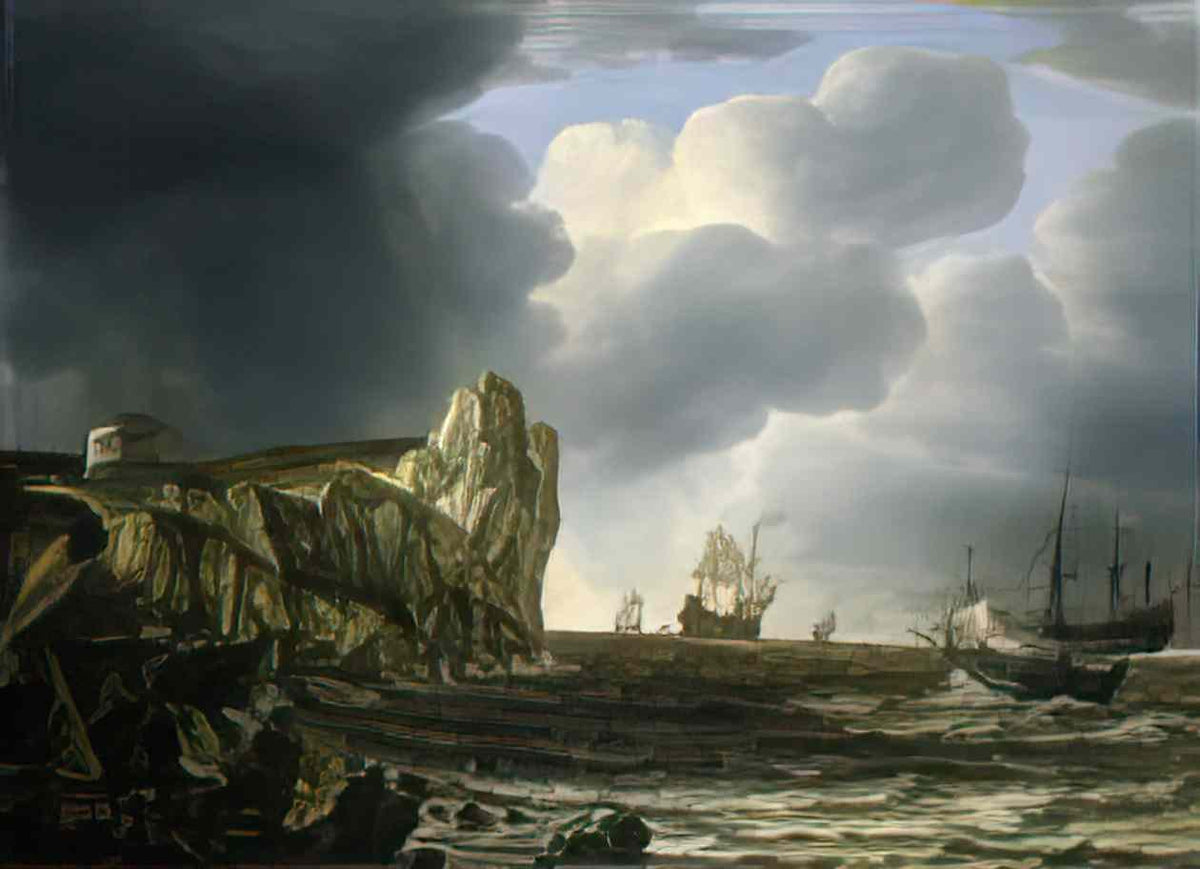Simon de Vlieger shipping off the english coast 1643 Art A4 Photo Print