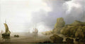 Simon de Vlieger ships becalmed on a rocky coast 1640 Art A4 Photo Print