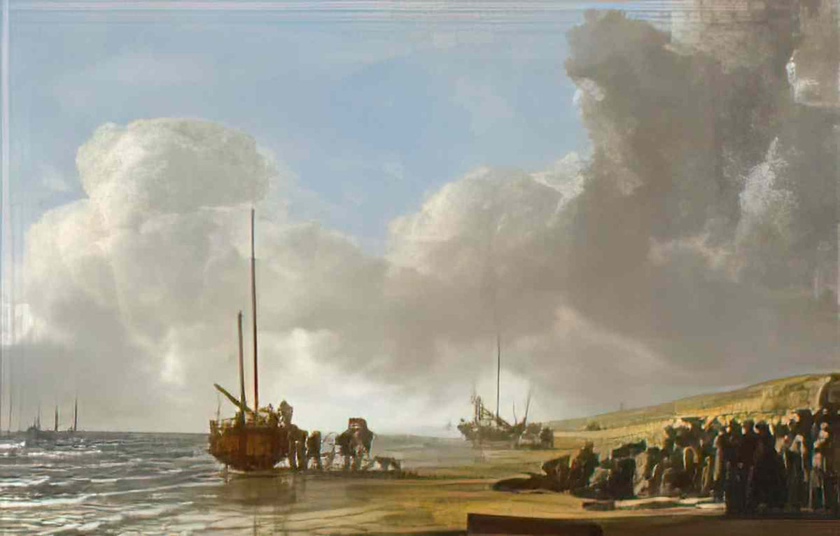 Simon de Vlieger the beach at scheveningen 1633 Art A4 Photo Print