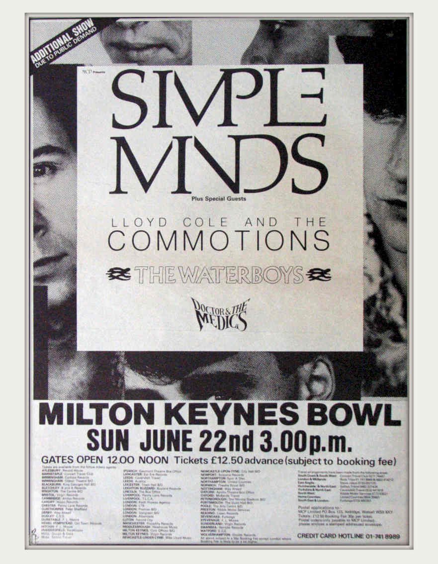 Simple Minds Concert 1 Vintage Retro Advert Poster A4 Photo Print