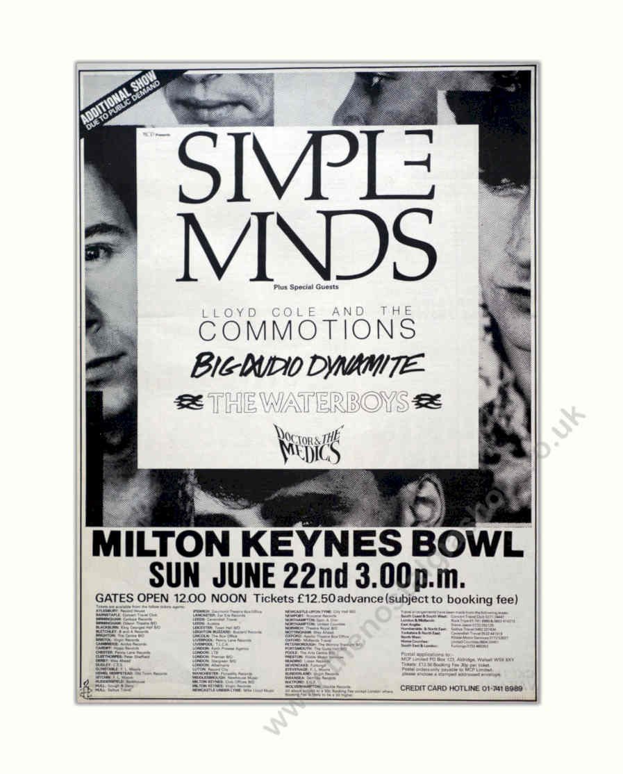 Simple Minds Milton Vintage Retro Advert Poster A4 Photo Print