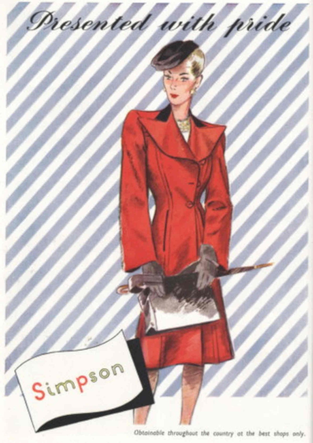 Simpson Coat 1950s 1940s Vintage Retro Advert Poster