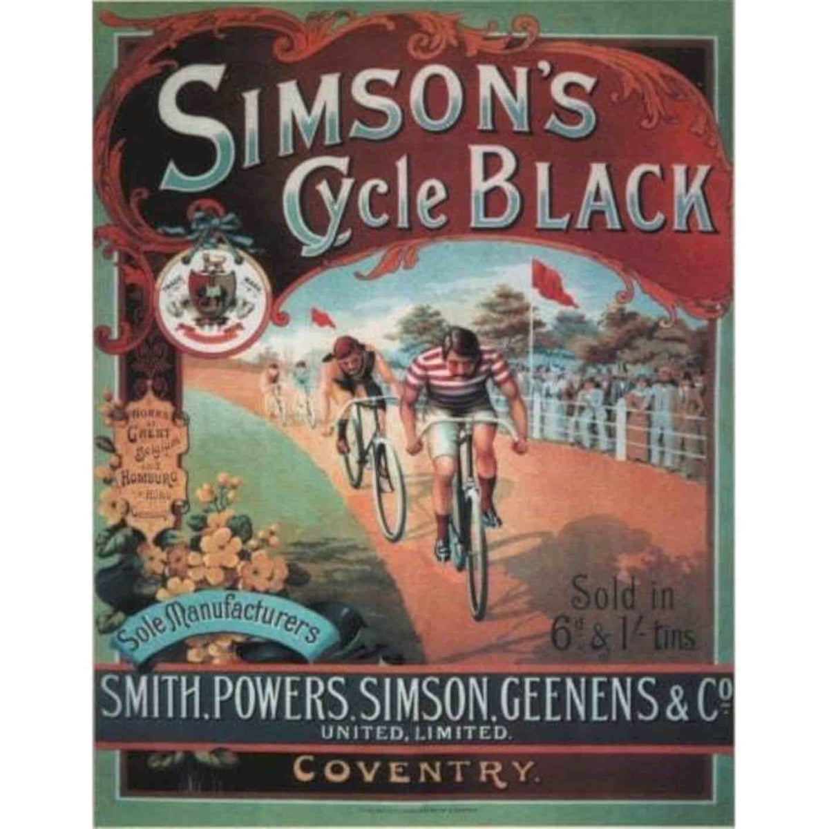 Simsons Bicycle Cycling Advertisement Prin Vintage Retro Advert Poster A4 Photo