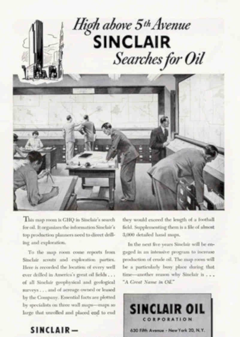 Sinclair Map Room Vintage Retro Advert Poster A4 Photo Print