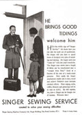 Singer Sewing Machine 1930s Vintage Retro Advert Poster