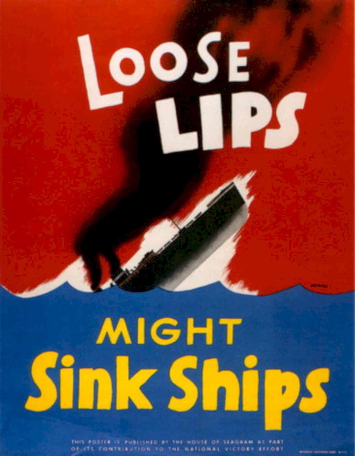 Sinking Ship Loose 1940s Vintage Retro Advert Poster