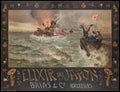 Sinking Warship Elixir Vintage Retro Advert Poster
