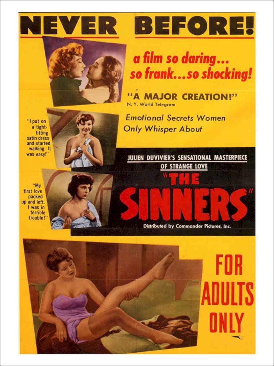 Sinners Lesbian Gay Movie Poster 1952 Vintage Retro Advert Poster A4 Photo Prin