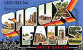 Sioux Falls Luggage Label Vintage A4 Photo Print