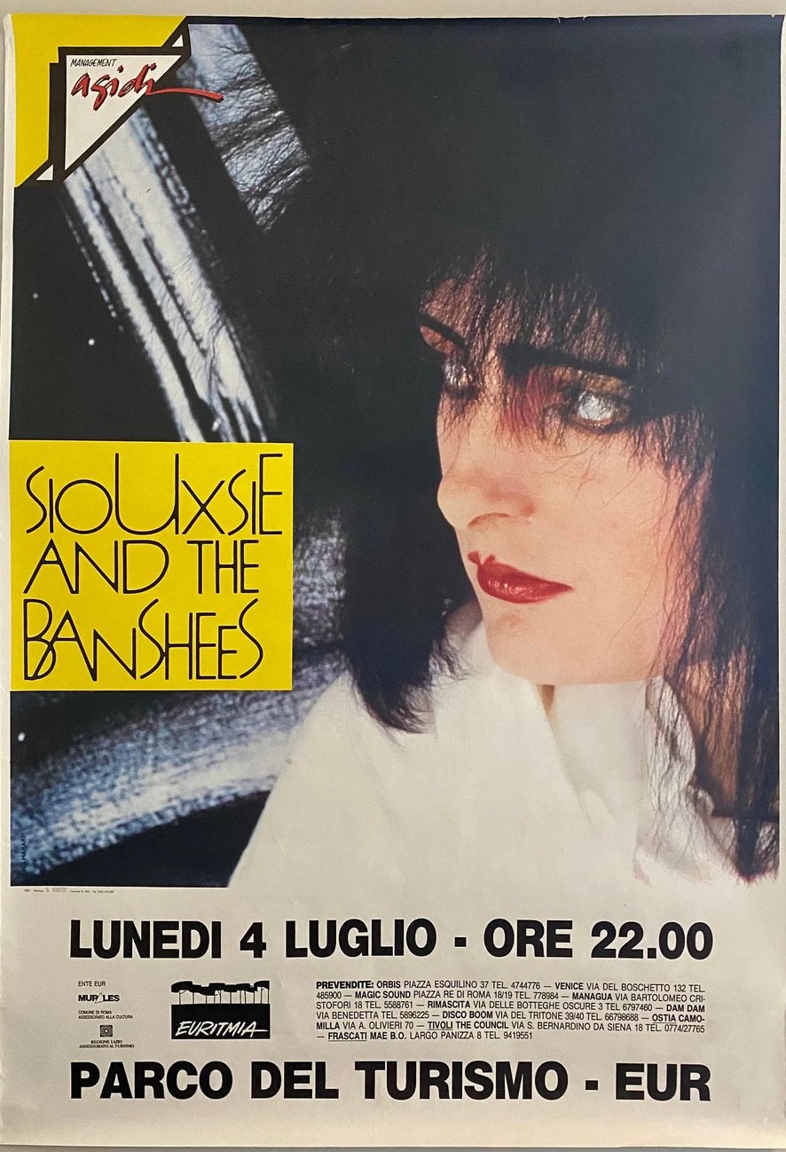 Siouxsie & The Banshees original gig Rome 1985 Punk Flyer A4 Photo Print