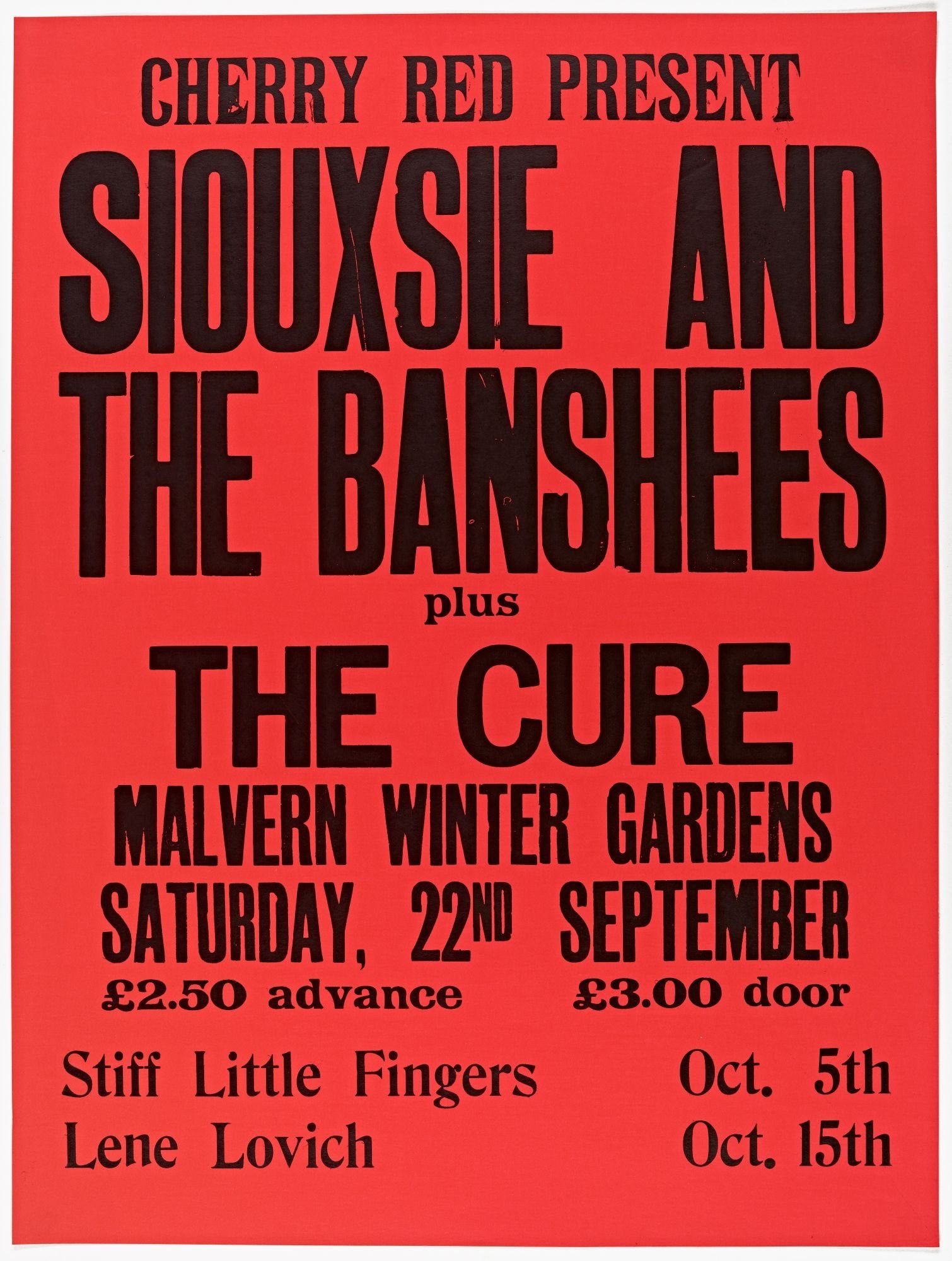 Siouxsie and The Banshees Malvern Winter Gardens 22 September 1979 Punk Flyer A4 Photo Print