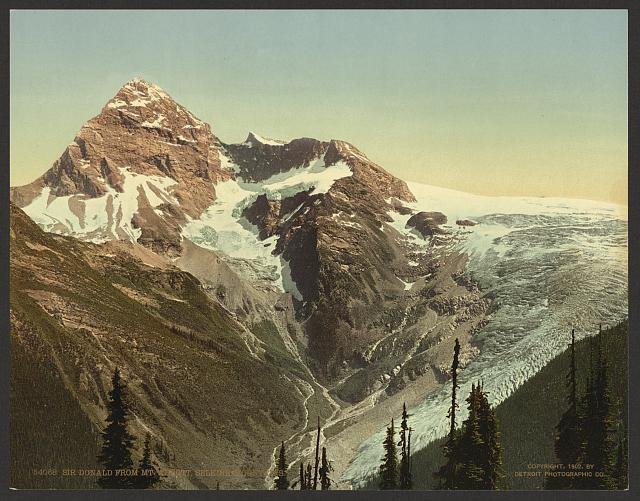 Sir Donald from Mt Abbott Selkirk Mountains Vintage A4 Photo Print