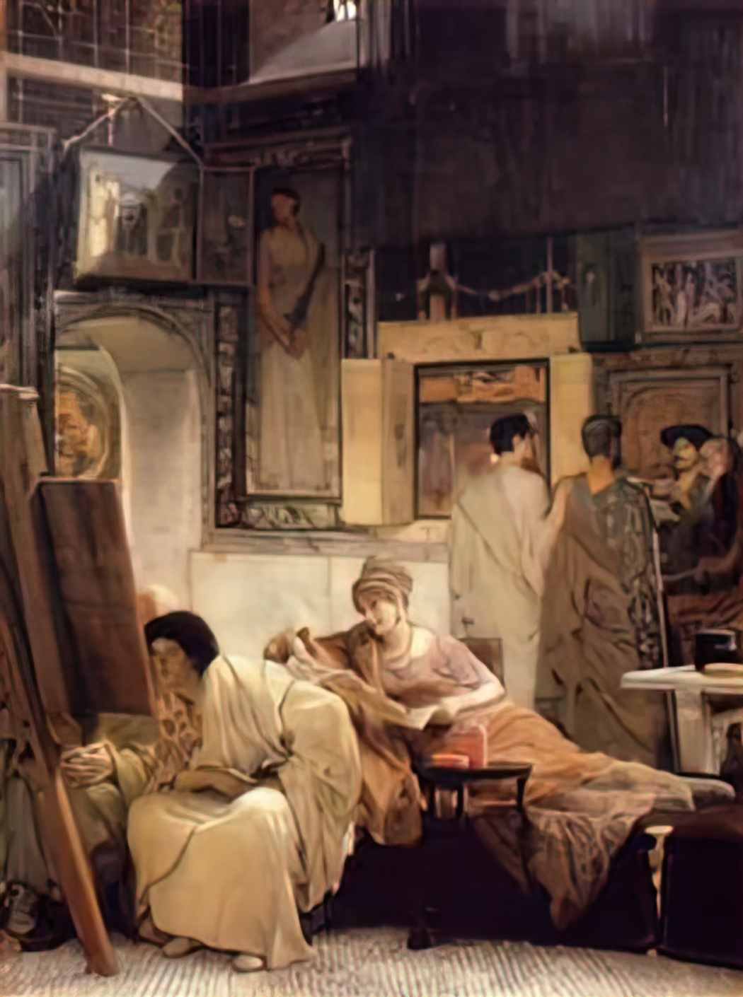 Sir Lawrence Alma Tadema a picture gallery benjamin constant 1866 Art A4 Photo Print