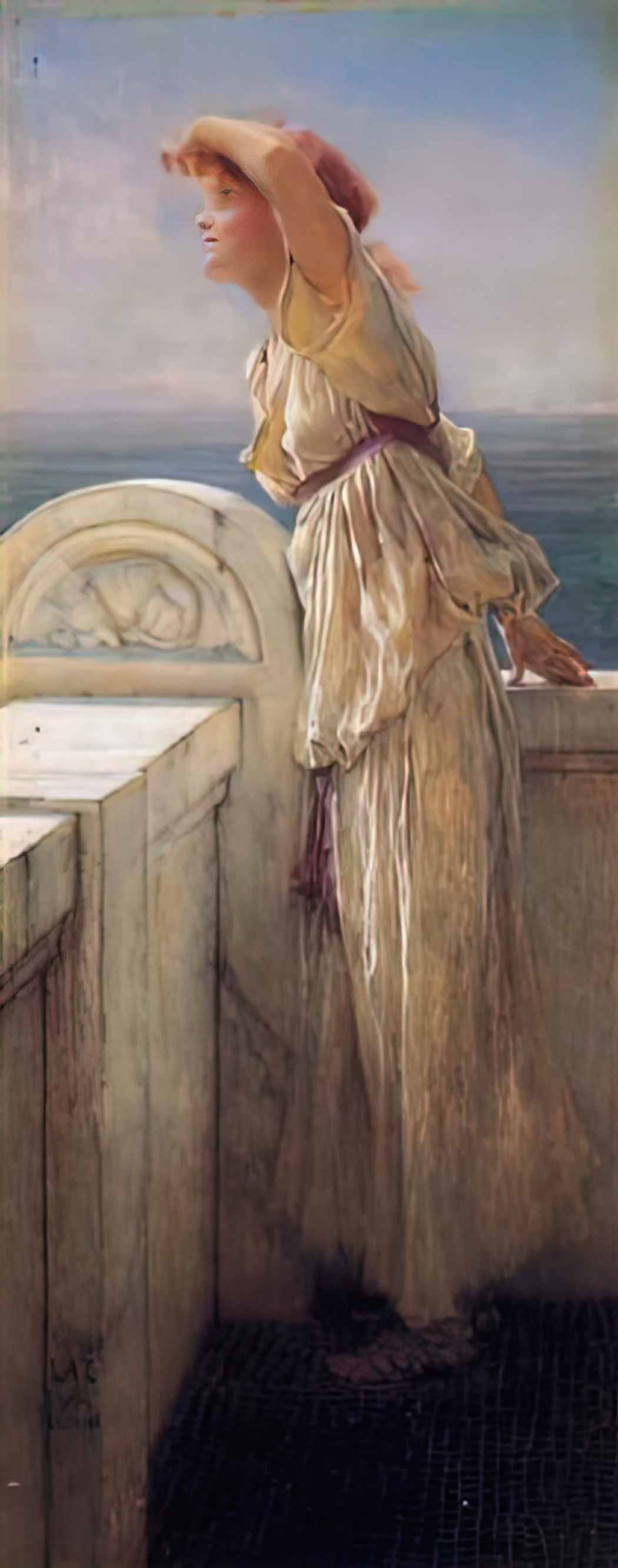 Sir Lawrence Alma Tadema hopeful 1909 Art A4 Photo Print