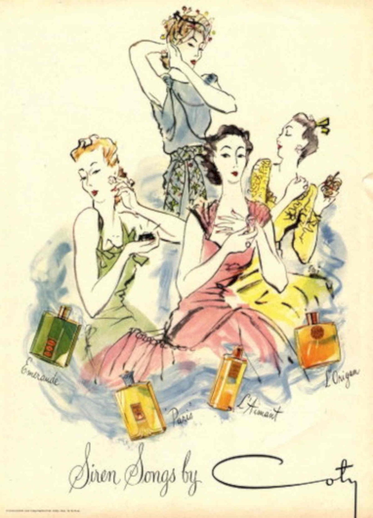 Siren Songs Perfume 1940s Vintage Retro Advert Poster