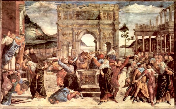 Sistine Chapel punishing the Levites detail 2 Botticelli A4 Photo Print