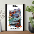 Sitka Alaska Airlines Vintage Retro Advert Poster A4 Photo Print