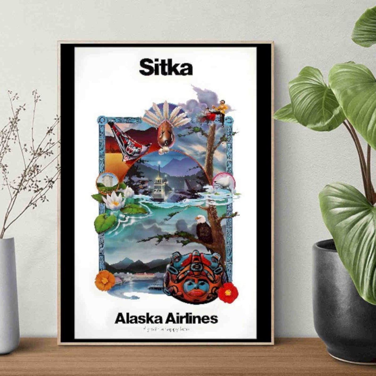 Sitka Alaska Airlines Vintage Retro Advert Poster A4 Photo Print