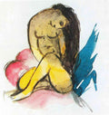 Sitting Yellow Lady Franz Marc Abstract Art A4 Photo Print